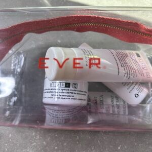 Skincare Travel Set with clear Pouch by Ever